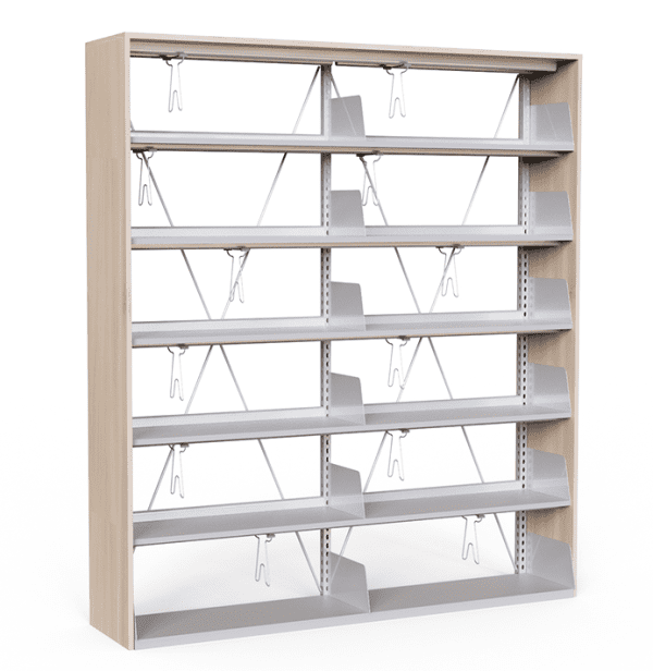 Wooden & Metal Library Shelving