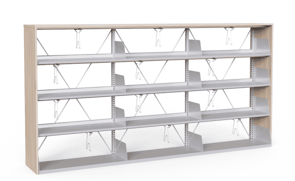 Wooden & Metal Library Shelving