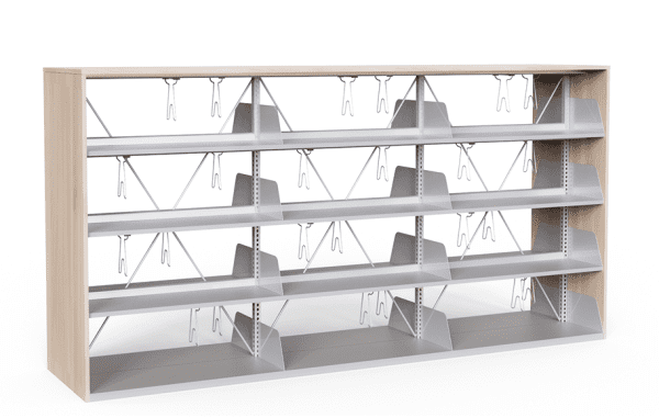 Wooden & Metal Library Shelving