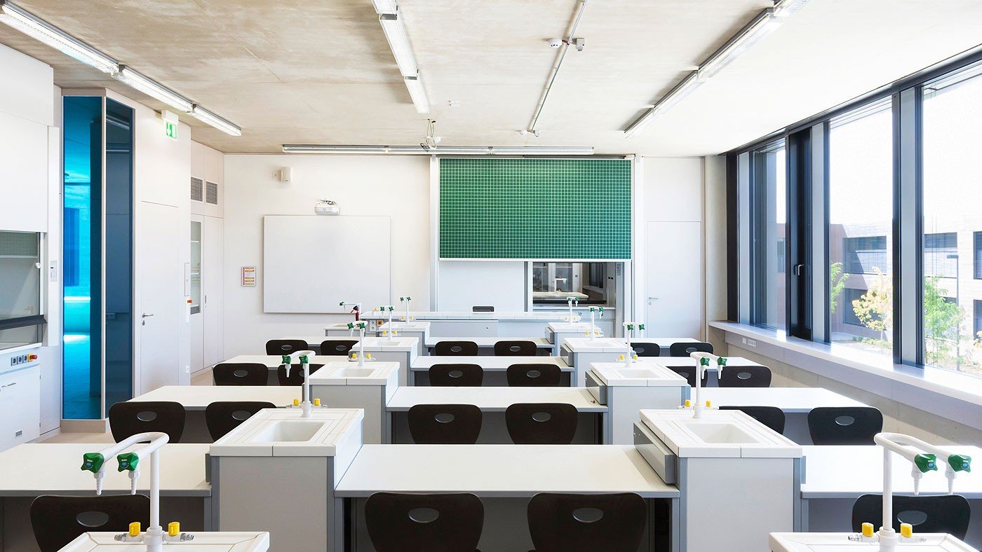 Laboratory storage solutions designed for space optimization and safety.
